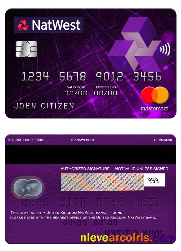 United Kingdom NatWest bank mastercard